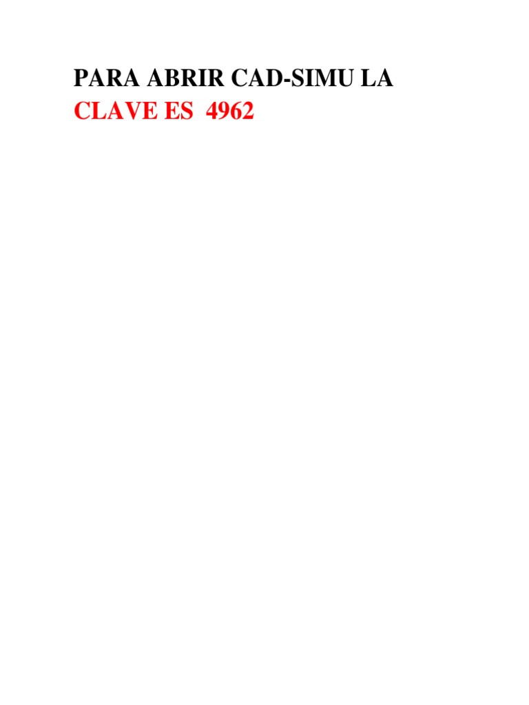 Clave CAD-SIMU: 4962 | PDF