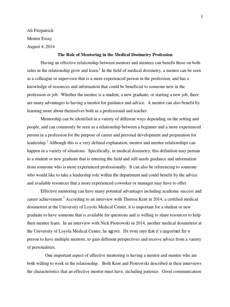 Personal essay mentor text picture