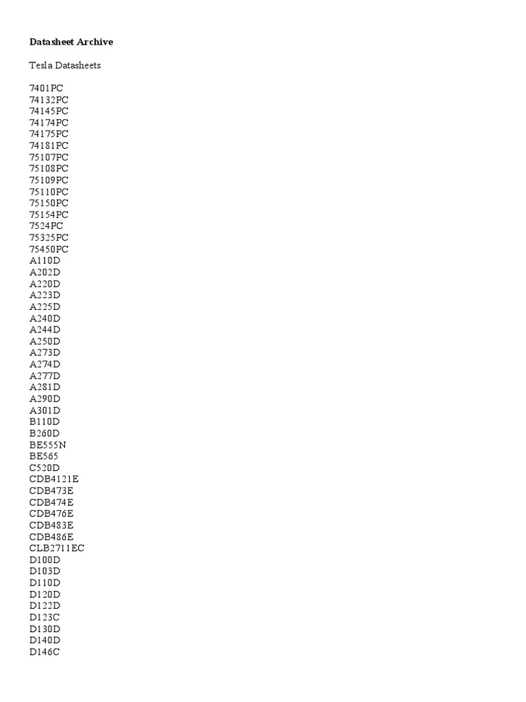Electronics Engineers' Datasheet List | PDF | Home & Garden | Computers