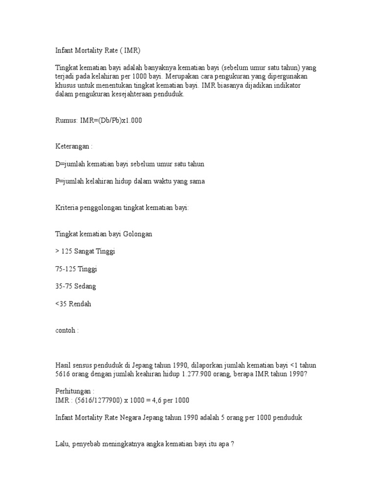 Menghitung IMR | PDF