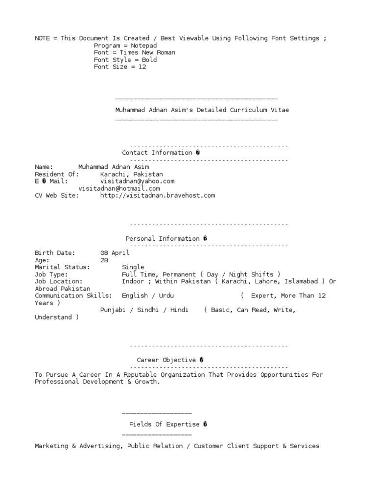 Professional CV for Career Growth | PDF | Karachi | News