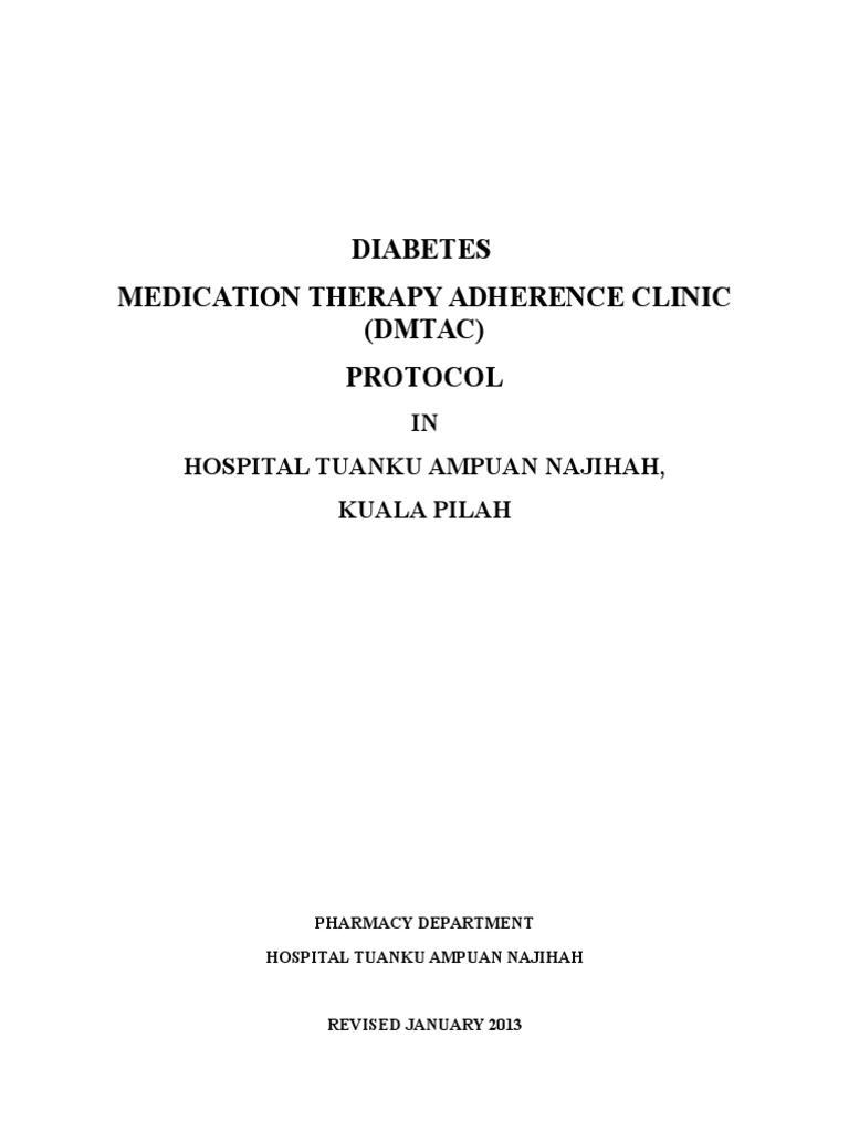 DMTAC Protocol for Diabetes Care in Kuala Pilah | PDF | Pharmacy ...