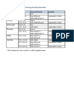 Gymnastics Daily Training Schedule 2014-2015