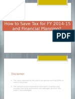 How To Save Tax For FY 2014-15 and Financial Planning?
