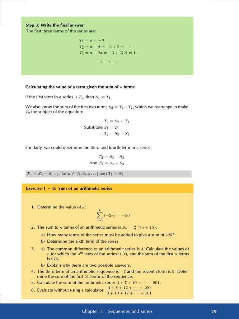 Arithmetic Series and Term Calculations | PDF