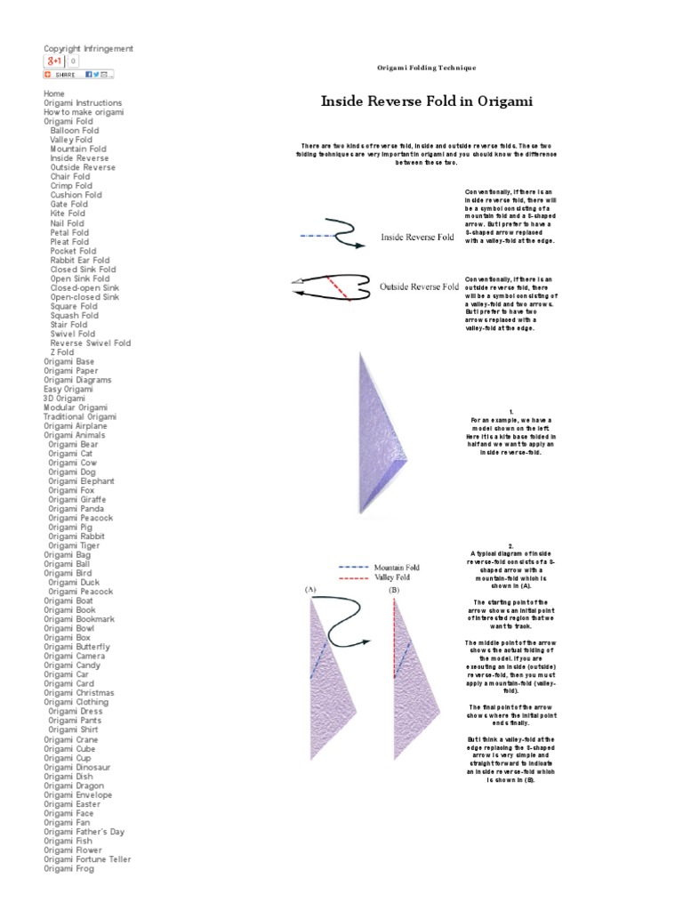 Inside Reverse Fold - in Origami | PDF | Origami | Paper Folding