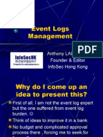 Event Logs Management: Anthony Lai Founder & Editor Infosec Hong Kong