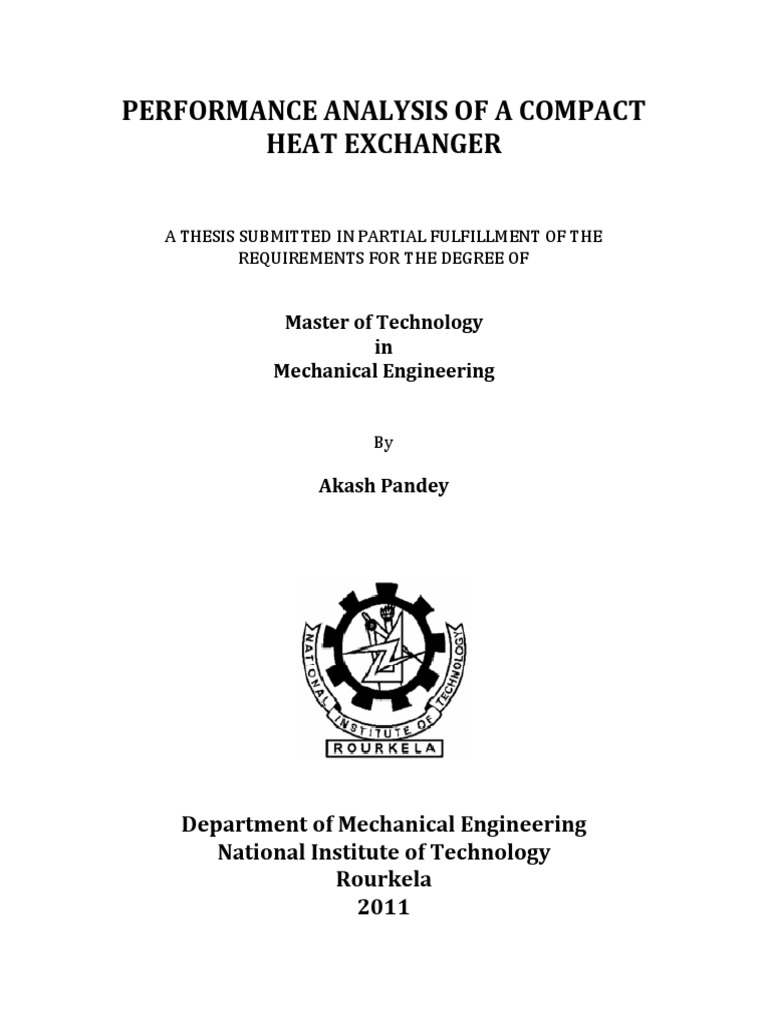 phd thesis on heat exchanger
