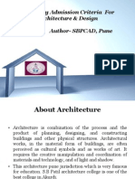 Eligibility Admission Criteria For Architecture & Design