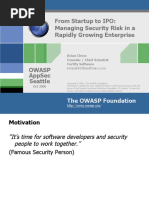 OWASPAppSec2006Seattle_FromStartuptoIPO-Managing_Security_Risk