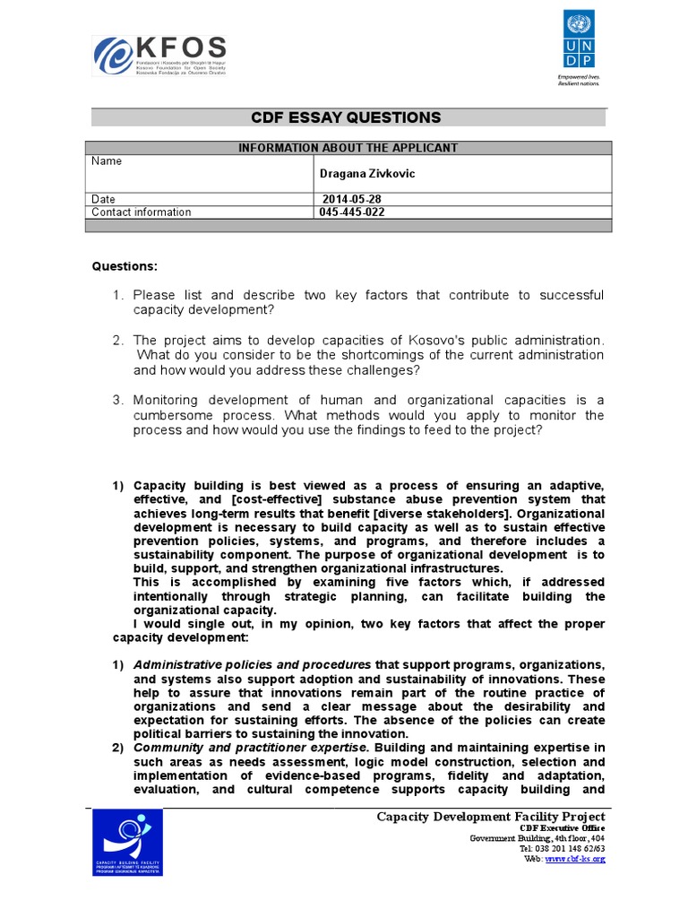Key Factors in Capacity Development | PDF | Capacity Building | Needs ...