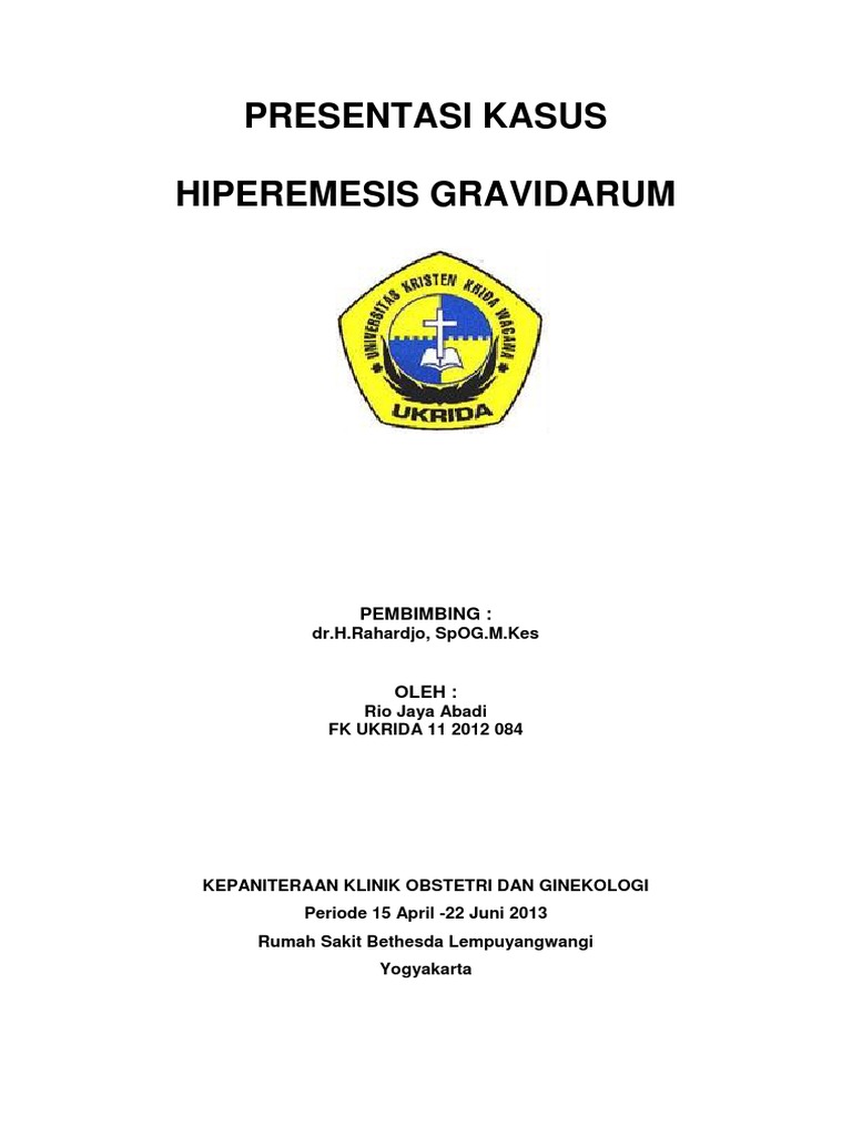 Hyperemesis Gravidarum Presus Obstetri Rio Print