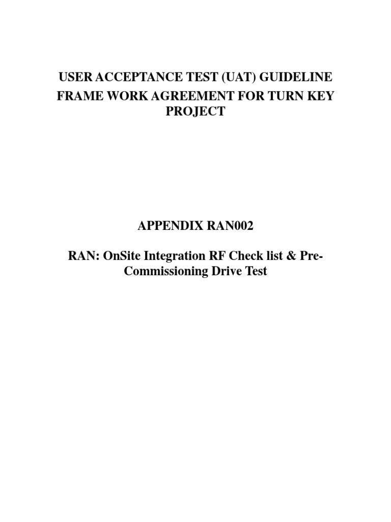 Denipitiya - West GSM - RF Check List and Pre-Commissioning Drive Test ...