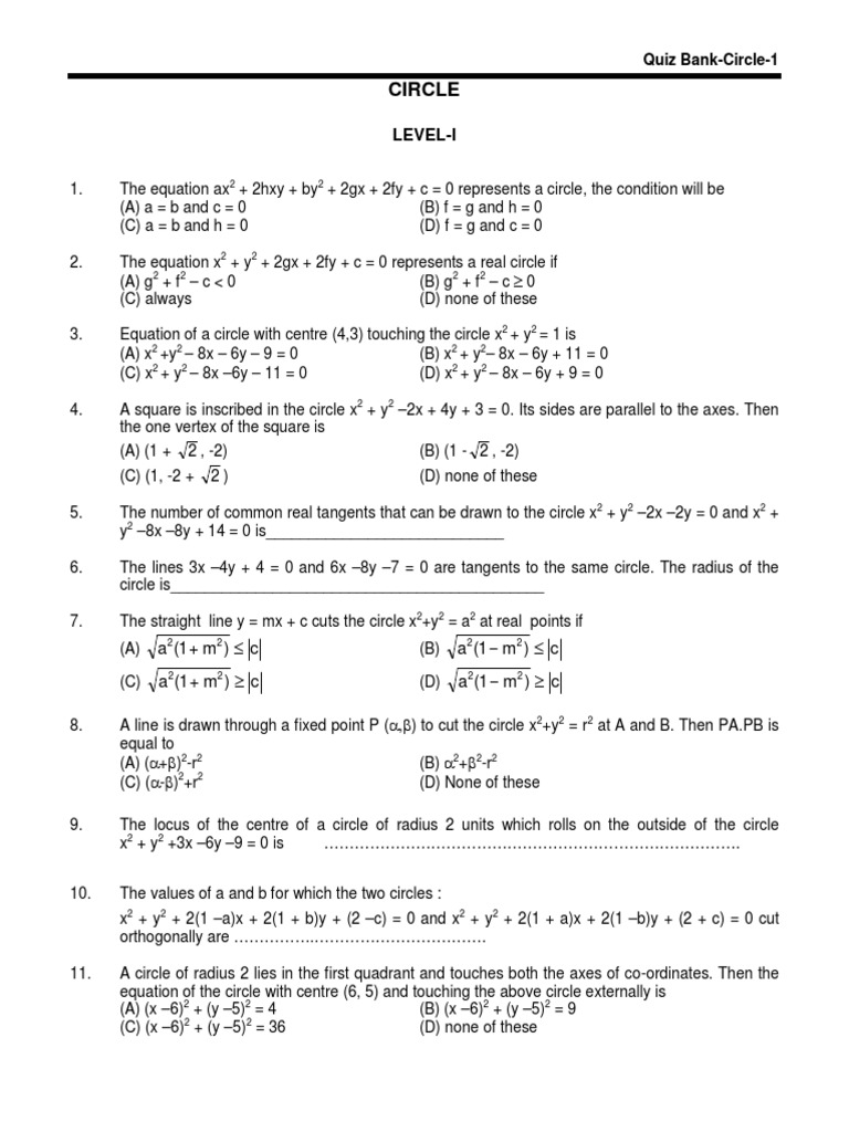 Common Tangents of Circles and Parabolas | PDF