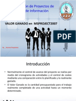 Valor Ganado Utilizando Microsoft Office Project 2007