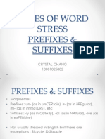 Rules of Word Stress Prefixes & Suffixes: Crystal Chang 10001025882