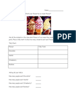 Favourite Ice Cream Worksheet