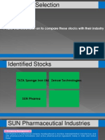 Criteria of Selection: P Ratio Was Used Later-On To Compare These Stocks With Their Industry Peers