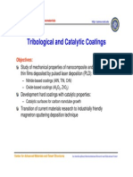 Tribological and Catalytic Coatings: Objectives