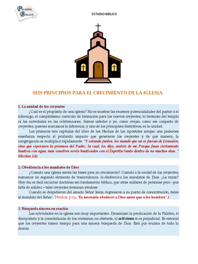Principios para el Crecimiento de la Iglesia | PDF | Cristianismo ...