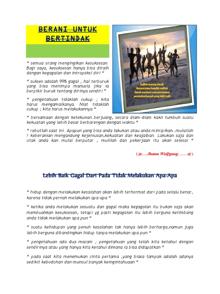 Keberanian untuk Bertindak dan Berubah | PDF | Pengembangan Diri