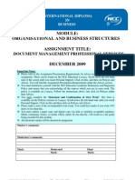 Organisational and Business Structures Assignment Title:: Document Management Professional Services