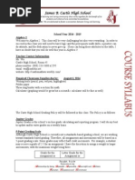 Algebra 2 Syllabus 14-15