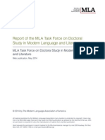 Report of The MLA Task Force On Doctoral Study in Modern Language and Literature