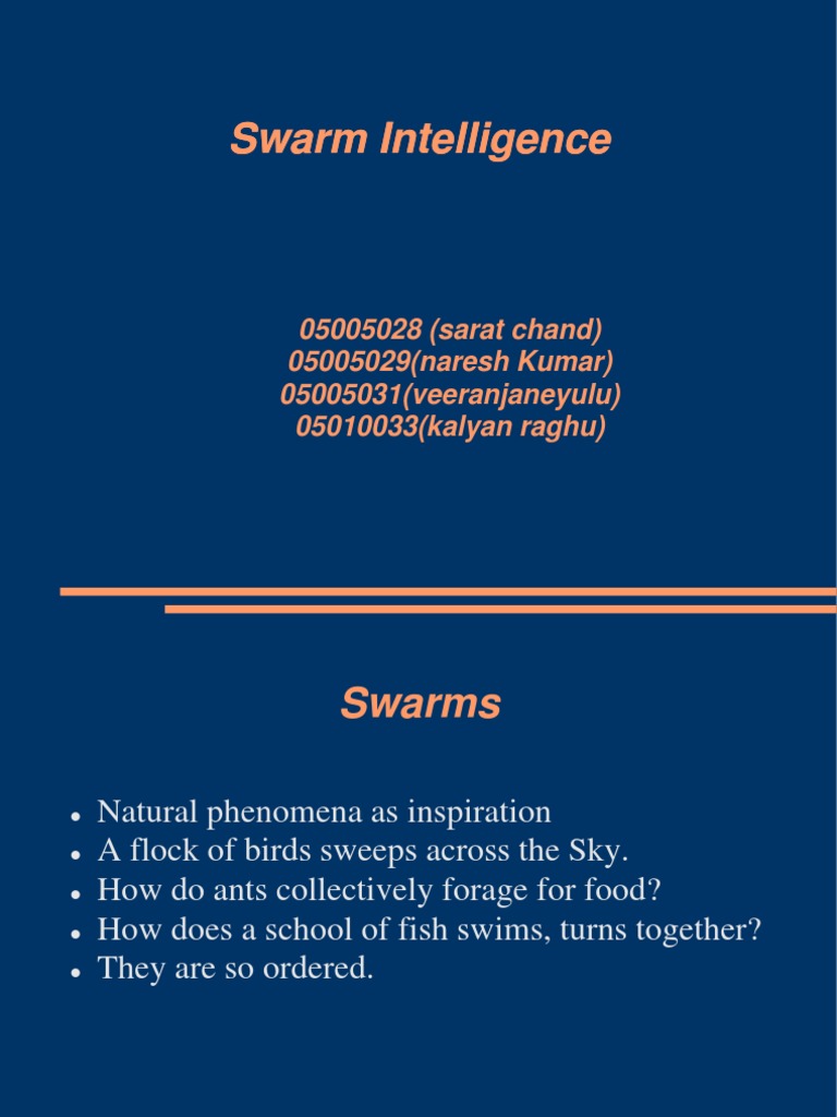 Understanding Swarm Intelligence Concepts | PDF | Metaheuristic | Areas ...