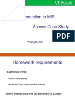 Introduction To Mis Access Case Study: Yeongin Kim