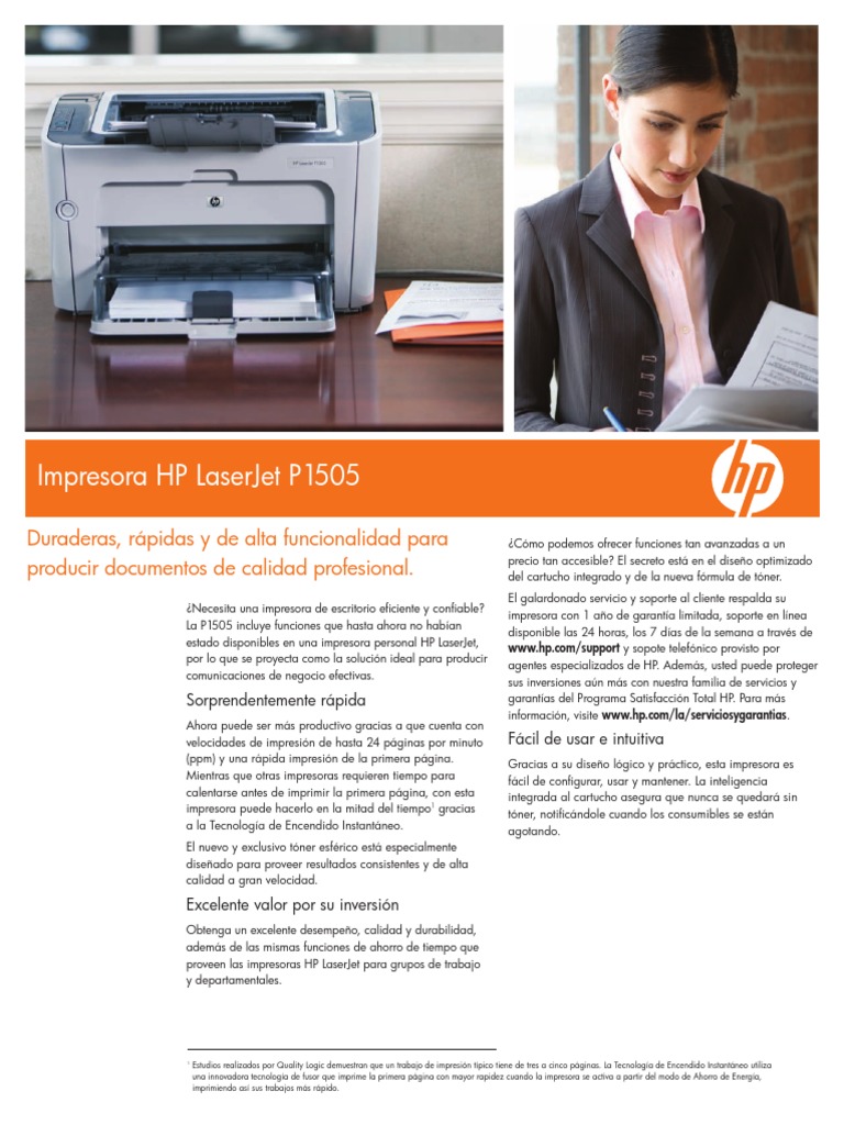 HP LaserJet P1505 | PDF | Impresora (Computación) | USB