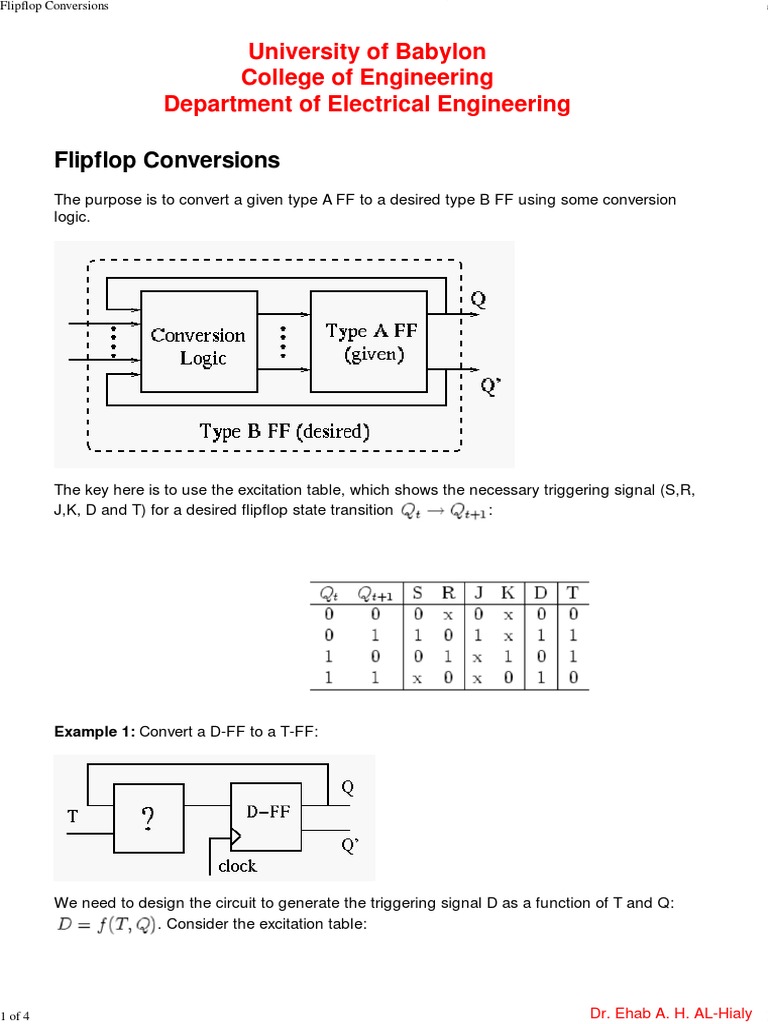 Flip Flops Conversion | PDF | Technology & Engineering