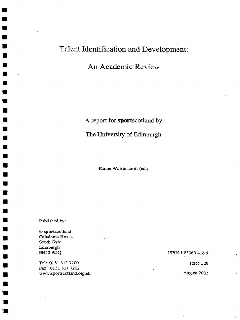 Talent Identification and Development - Academic - Review | PDF ...