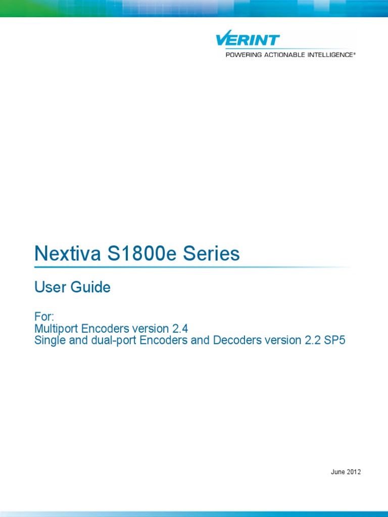 Nextiva S1800e Series User Guide | PDF | Digital Technology | Media ...