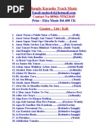 Karaoke Track Music List