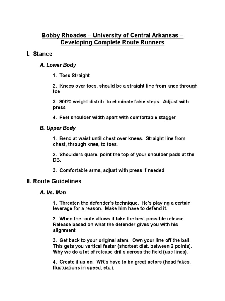 Mastering Route Running Techniques | PDF | American Football | Sports