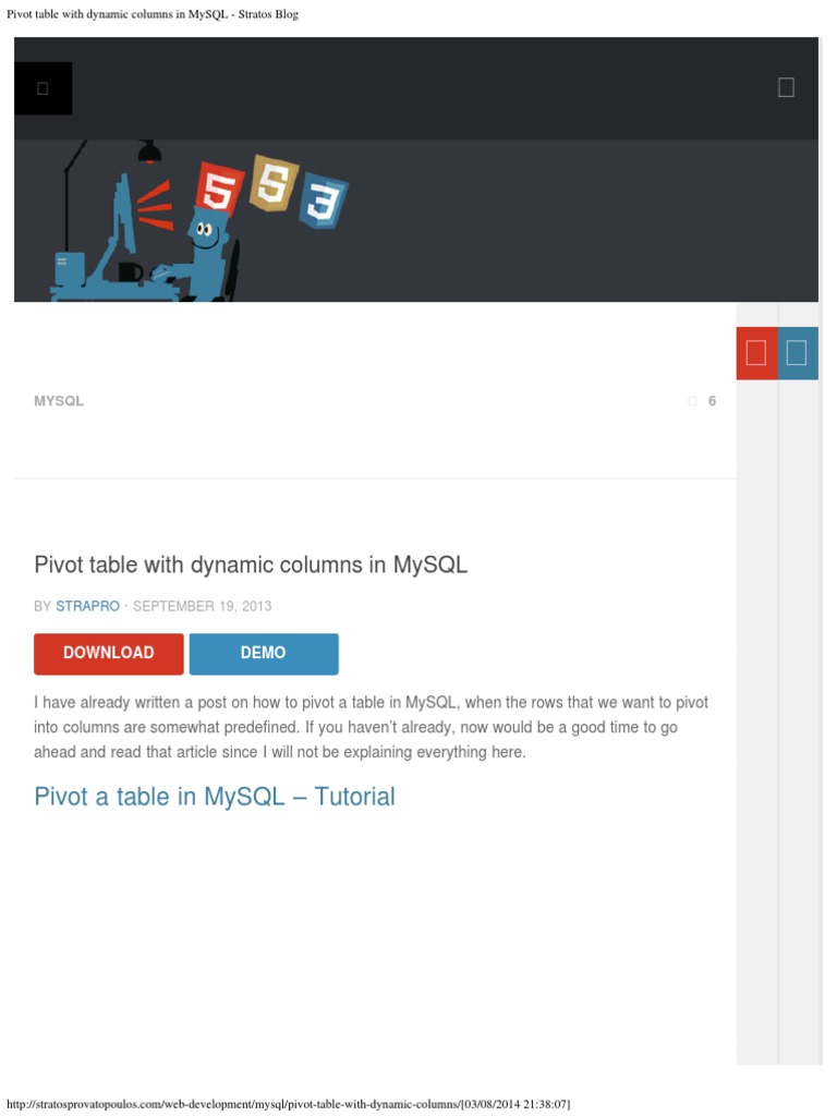 Pivot Table With Dynamic Columns in MySQL - Stratos Blog | PDF | Data ...