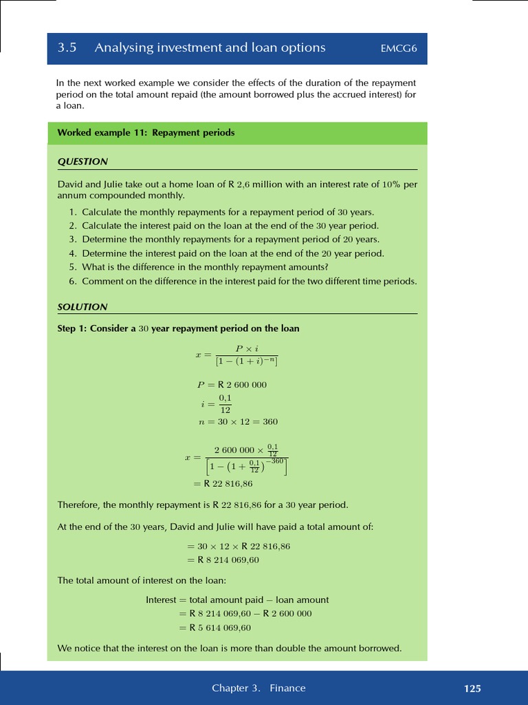 Loan Repayment Analysis Example | PDF | Interest | Loans