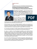  HKSE-Listed Heng Fai Enterprises Appoints Dr. Lam, Lee G. As Vice Chairman & Non-Executive Director