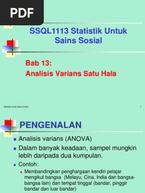 Analisis Varian Satu Hala Pdf