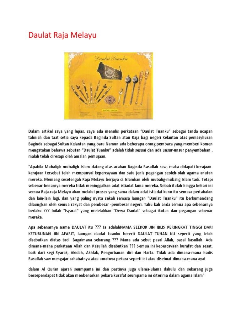 Asal Usul Daulat Raja Melayu Pdf