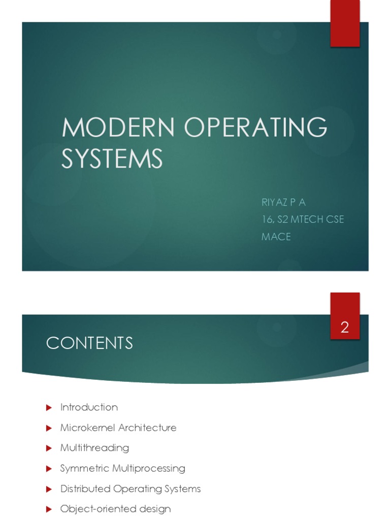 Characteristics of Modern Operating Systems | Thread (Computing ...