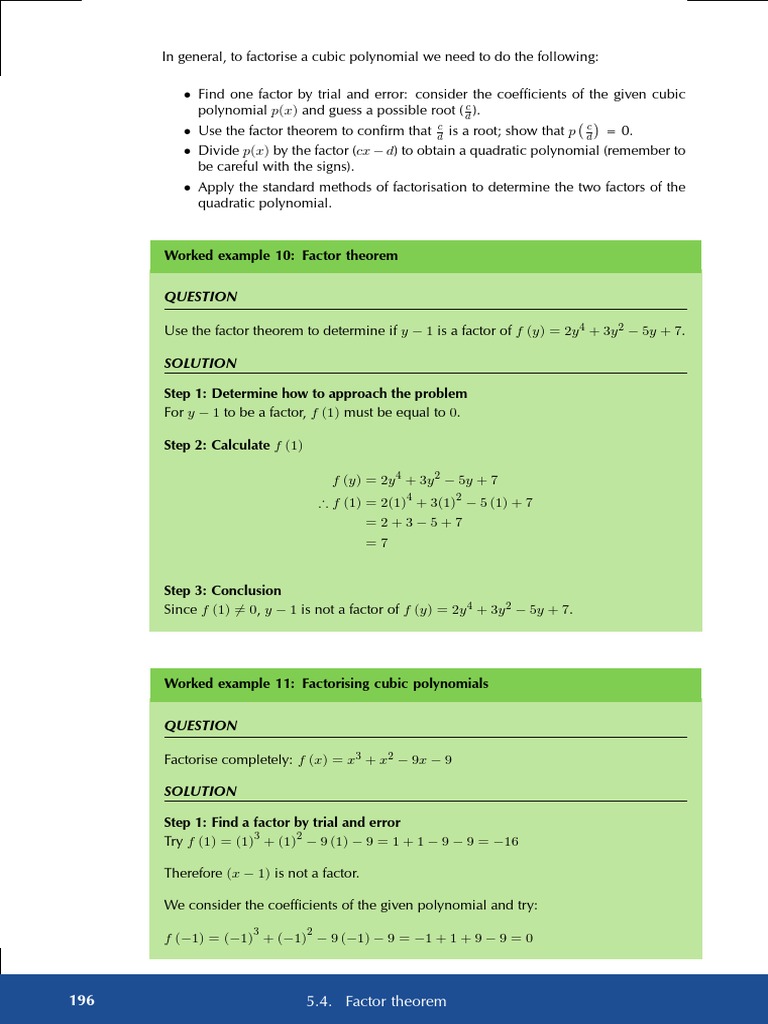 Factorising Cubic Polynomials Guide | PDF | Science & Mathematics ...