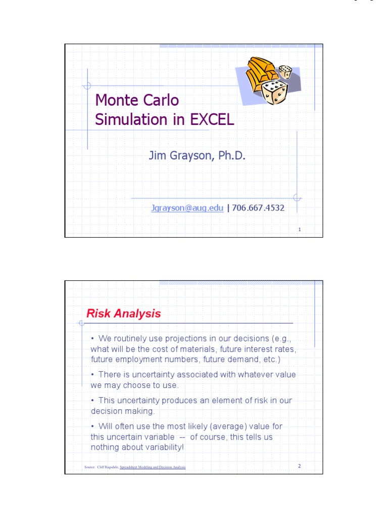 Monte Carlo Simulation in Excel Guide | PDF | Monte Carlo Method ...