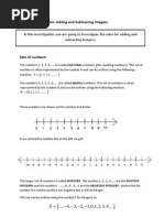 Addition and Subtraction of Integers Investigation