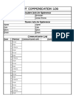 Parent Communication Log