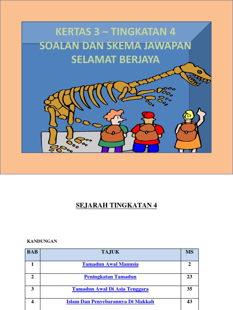 Soalan Dan Skema Jawapan Sejarah Tingkatan 4 Kertas 3