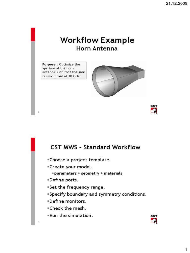 Workflow Example: Horn Antenna | PDF | Polarization (Waves ...