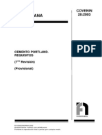 COVENIN 28 - 2003 Cemento Portland - Requisitos