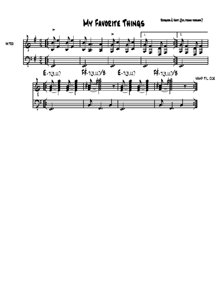 John Coltrane My Favourite Things Sheet Music
